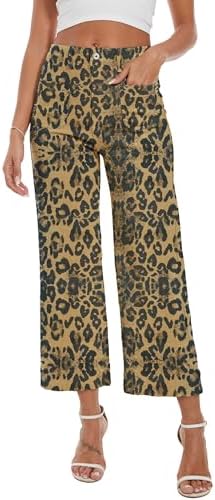 Wide Leg Jeans for Women Trendy High Waisted Flare Jeans Cropped Pants Stretchy Baggy