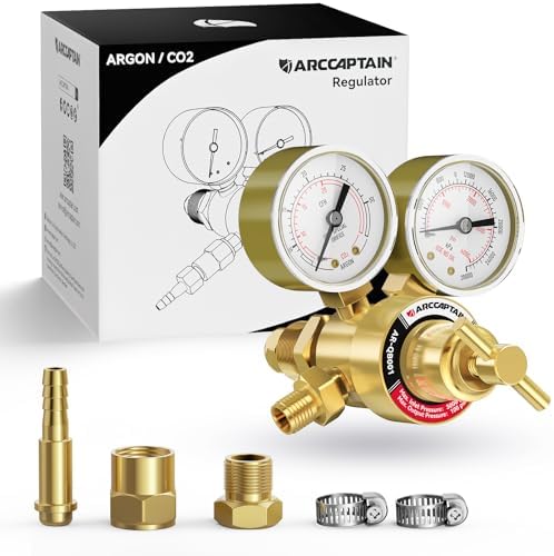 ARCCAPTAIN Argon CO2 Regulators Gauges Gas Welding, CGA580 Inlet Connection