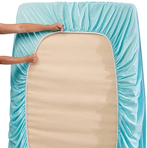Hearth & Harbor Cal King Size Sheets - 4 Piece Bed Sheet Set, Hotel Luxury Double Brushed Bed Sheets - Extra Soft Bedding Sheets & Pillowcases, California King, Aqua Blue