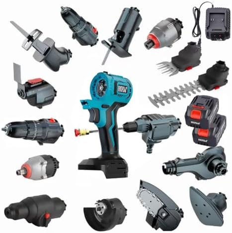 Cordless Power Tool Combo Kit, 15-in-1 Brushless Power Tool Combo Kit, 2-in-1 Hedge Trimmer, Woodworking Tool Kit with 3.0 Ah Battery and Tool Boxes, Cordless Tool Set for DIY Projects