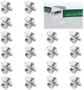 Adjustable Glass Shelf Bracket, 20Pcs Frameless Glass Clamp with Pin Wall Mounted Clips for 4-8mm Glass Cabinet