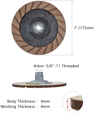 7" Ceramic Bond Diamond Cup Wheel for Concrete, 5/8-11, 30 Grit