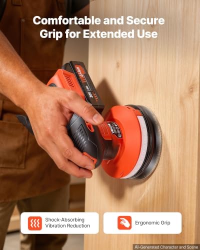 VEVOR 5-Inch Cordless Random Orbital Sander 300W Brushless Orbital Sander
