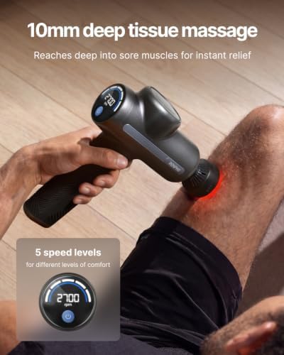 RENPHO Active 2 Red Massage Gun with 850nm Infrared Heating & 3 Light Modes