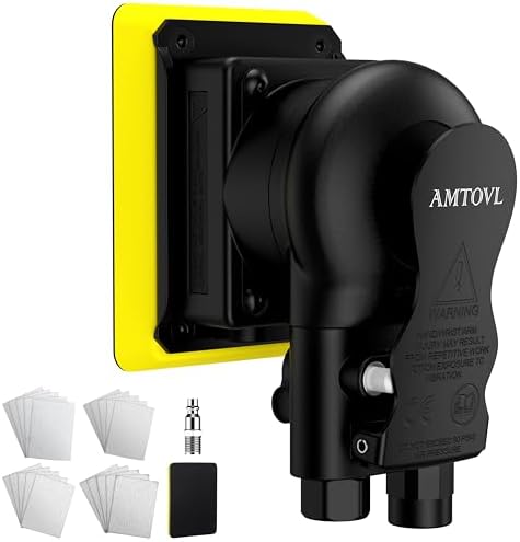AMTOVL Pneumatic Random Orbital Sander – 3 x 4-inch Air Sander, 12000 RPM