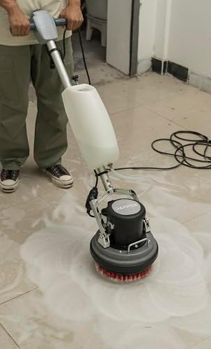 10" Heavy-duty Multi-Functional Floor Buffer Polisher Machine - Clean, Buff, Scrubb and Polish with Ease! Ideal for Carpets Too! Includes Optional Solution Tank, 2 Brushes and 3 Scouring Pads