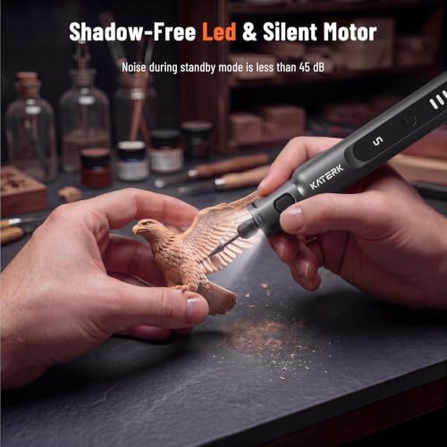 Katerk 3.7V Mini Cordless Rotary Tool, 5-Speed 70 Pcs Kit for Crafts DIY