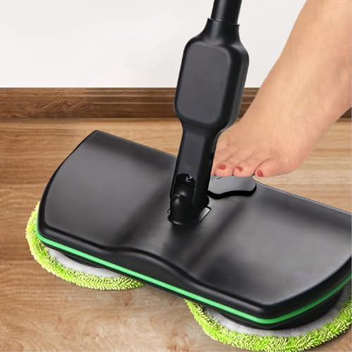 Electric Floor Mop,Floor Cleaner Machine with 2 Microfiber Pads and 2 Polisher Pads,Cordless Floor Cleaning Spin Mop Polisher Scrubber for Home Hardwood Tile PVC Floor,135CM