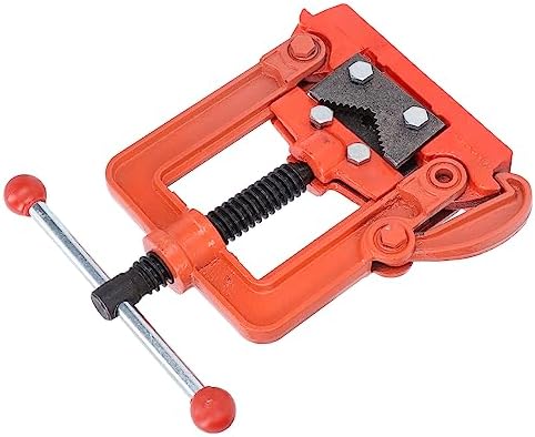 Bench Pipe Vice 2 Inch Capacity Heavy Duty Yoke Clamp Alloy Steel Construction for Threading Cutting Plumbing Workholding Tools