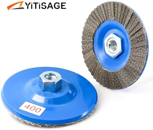4.5" Diamond Flap Disc,Plastic Back Grinding Wheel for Marble,Ceramics,Sander Tile,Stone,Glass,Concrete(Grit 400-1pc)