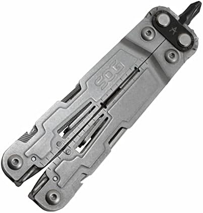 SOG PowerAccess Stainless Steel Multi-Tool Well-Rounded One-Handed Lightweight Daily Pocketable for Backcountry 18 Tools, Stone Wash