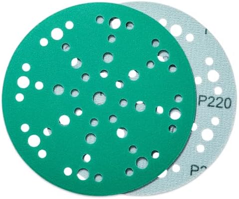 6" 220 Grit Sanding Discs, 49-Hole Hook & Loop for Festool Sanders, 100 Pcs