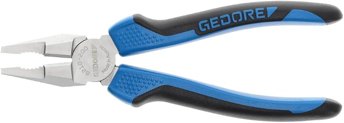 Gedore 8210-200 JC Combination pliers German pattern with 2-component handles, 7.87"