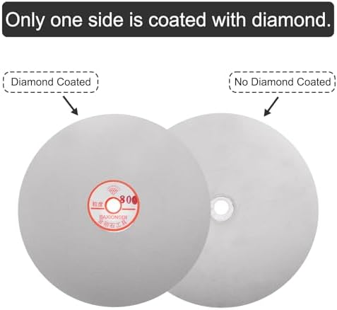 uxcell 5pcs Diamond Sanding Grinding Disc Set, 8-Inch (200mm) Grit 80/400/800/1500/3000 1/2" Arbor Hole, Flat Lap Wheel Polishing Discs for Gemstone Tile Glass Stone Metal