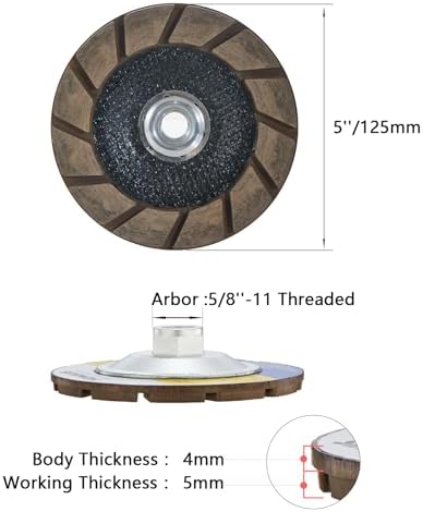 5" Ceramic Bond Diamond Cup Wheel for Concrete, 5/8-11, 400 Grit