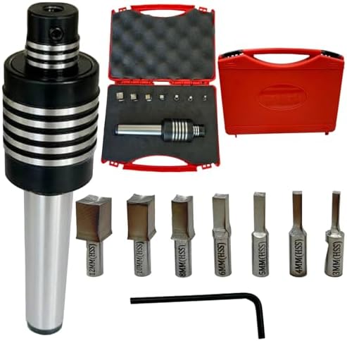 MT3 Rotary Broach Live Center Set – Lathe High Precision Revolving Center with HSS Square Broach Punches (3mm–12mm), Internal Rotary Broaching Tool for Metalworking Machines