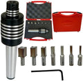 MT3 Rotary Broach Live Center Set – Lathe High Precision Revolving Center with HSS Square Broach Punches (3mm–12mm), Internal Rotary Broaching Tool for Metalworking Machines