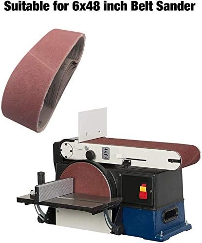 6 x 48-Inch Sanding Belts for Belt Sander 6x48, 40 80 120 240 Grit, 8 Pack