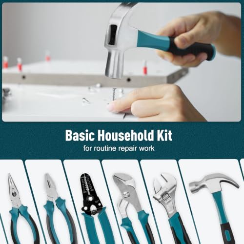 Sundpey 281 Pcs Home Tool Kit Portable Complete General Hand Tool Set Blue