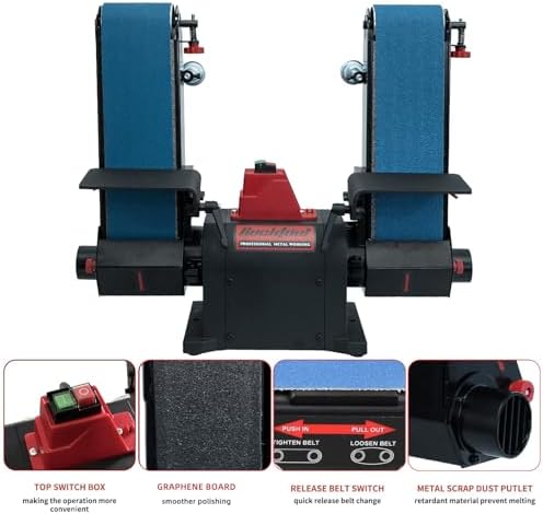 BUCKTOOL Dual Belt Sander for Knife Sharpening,4x36" Belts,1HP,2160FPM