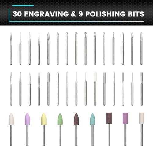 ARROWSPACE Engraving Pen, 30000RPM, Engraver Tool with 39 Bits,OLED Display