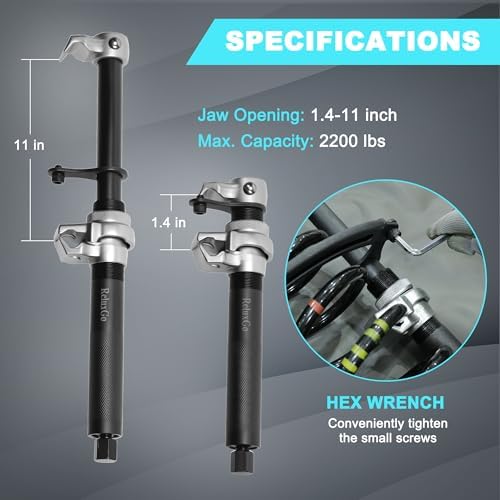 ReluxGo Coil Spring Compressor Tool Automotive 2 pcs Heavy Duty Macpherson Strut Spring Compressor Set with Safety Bracket for Car Truck ATV UTV, 2200 LB Capacity, Coil Spring Compression Tool