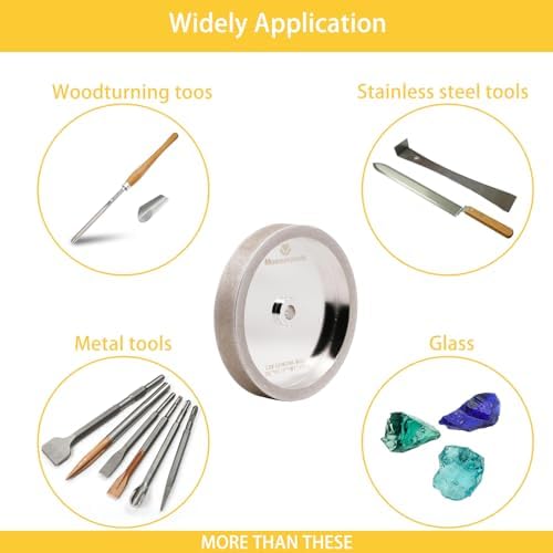 CBN Grinding Wheel 6 Inch 600 Grit, 1" Wide, 1/2" Arbor, for HSS Tools, Lathe Chisels & Woodturning Tools, Fits 6-Inch Bench Grinders(600 Grit)