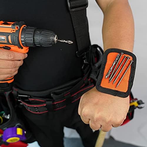 MELOTOUGH Magnetic Tool Belt Suspenders with Magnetic WristBand for Work Belt Padded Suspenders Constrcution