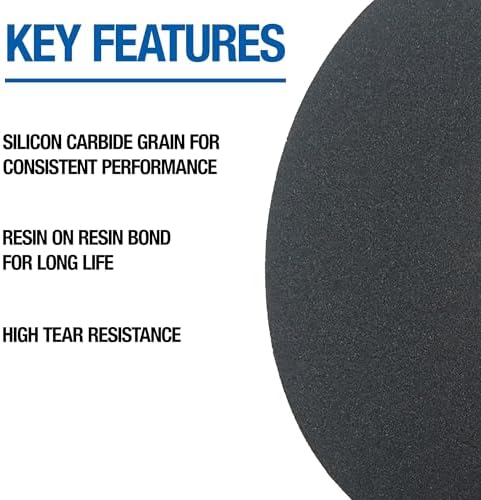 Mercer Industries 408020 Silicon Carbide Cloth Floor Sanding Edger Discs, 7" x 7/8" Hole, Grit 20X (50 pack)