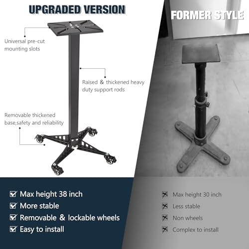 Bench Grinder Stand, Mount Vise and Grinder Stand Pedestal with 9.85" x 8.66" Mounting Plate, Compatible with Most Bench Grinders