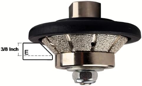 Raizi 3/8 inch Demi Bullnose Half Bullnose Diamond Hand Profile Wheel Router Bits 45 Degree Bevel Edge for Granite Concrete Marble Countertop Edge (E10)