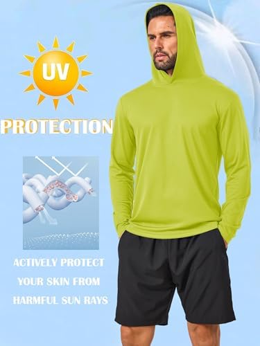 Men’s 5 Pack Sun Protection Long Sleeve Hoodie Rash Guard SPF Lightweight Quick Dry UV Shirts Outdoor Fishing Active Wear