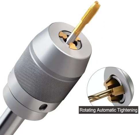 MT4 Keyless Drill Chuck Self-Tightening 1/8"-5/8" (3-16mm) - Titanium Coated Heavy Duty Integral Chuck with APU16 Wrench for Milling & Drilling Machines (MTA4-APU16)