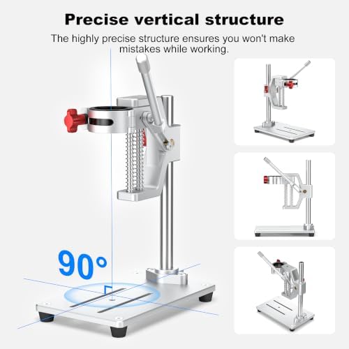 Mini Rotary Tool Workstation Stand, Rotary Tool Drill Press & Tool Holder - 1.5 Inch Depth & 360° Rotation - Ideal for Drilling Perpendicular, Bottle neck cutting, small processing and DIY