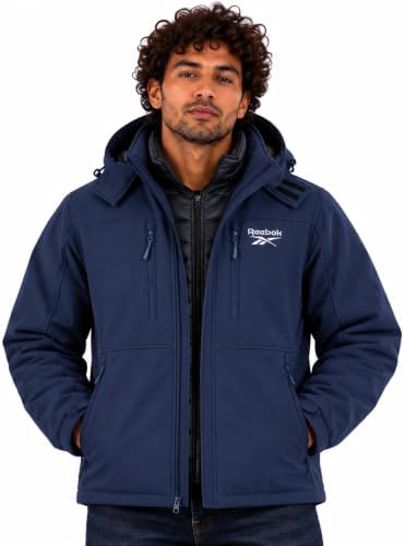 Reebok Mens 3-in-1 Softshell Systems Weather Resistant Midweight Jacket