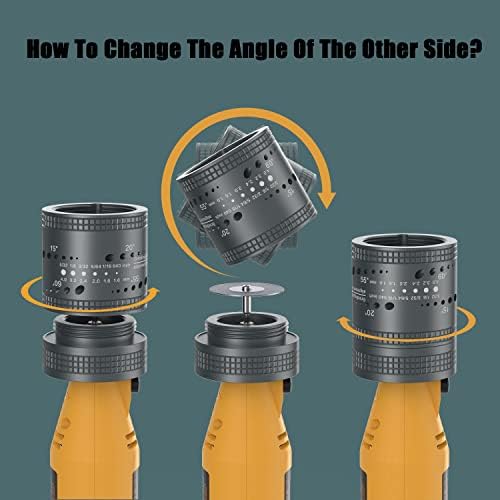 Tungsten Electrode Sharpener Grinder Head,TIG Welding Tool with Cut-Off Slot with 6 size 8Angles, 48 Holes, 10 Double Diamond Wheels, 3 CNC Mandrel Suitable For Most Rotary tool