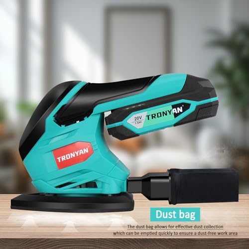 Cordless Detail Sander-20V 1.5Ah Electric Sander with 12000 OPM, Mouse Sander with Dust Bag & Sandpapers for Woodworking, Polishing, Paint Removal, Battery Included, Compatible with DeWalt 20V Battery