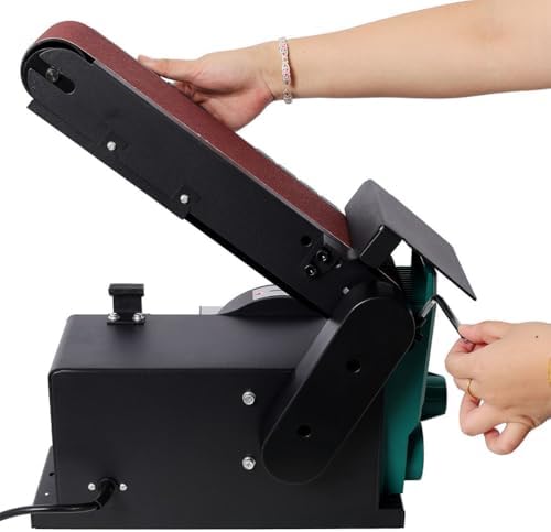 Belt and Disc Sander Combo, 4 x 36 Inch Belt Sander and 6 Inch Disc Sander, Benchtop Belt Disc Sander with 0-90° Adjustable Belt, Quick Tension Release for Woodworking, Metalworking, Plastic
