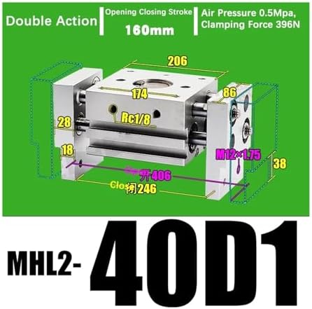 Double Acting Pneumatic Gripper Wide Type Air Gripper Parallel Cylinder Aluminium Clamps MHL2-20D MHL2-20D1 MHL2-20D2(MHL2-40D1)