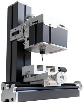 Mini Milling Machine, Electroplated Metal 60W 20000rpm 3-Axis 0.02mm Precision DIY Vertical Mill for Metal Wood Plastic Machining