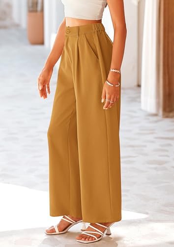PRETTYGARDEN Women's Flowy Wide Leg Dress Pants