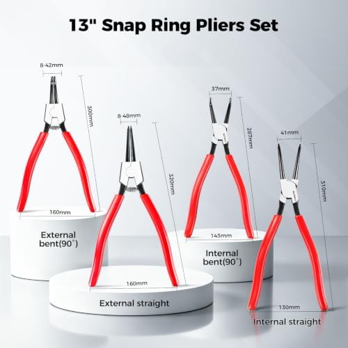 BILITOOLS 4PC 13" Extra Long Snap Ring Pliers Set