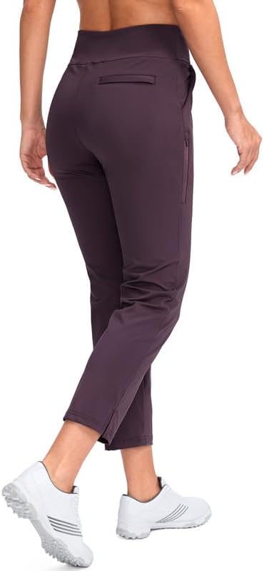 YYV Women's Golf Pants High Waist Stretch Ankle Pants with Pockets