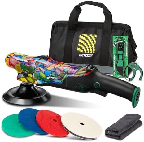 BATOCA P2 Car Buffer Polisher Kit, 1000W High-Torque - 6-Inch Heavy-Duty Rotary Polisher for Deep Paint Correction - Cord Clamp & Pad Care Tool, 16.4ft Detachable Cord, 6-Speed 1000-3800RPM, Marine,RV