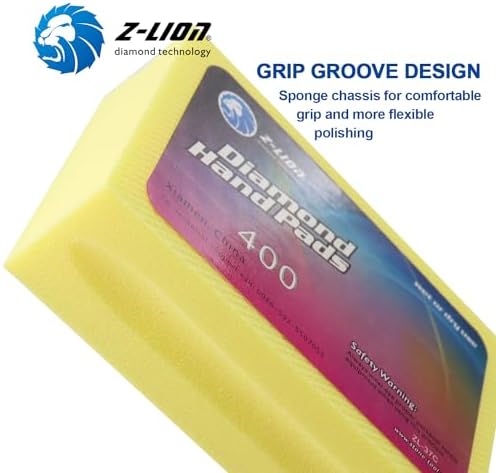 Z-Lion Electroplated Diamond Hand Polishing Pad Foam Back for Granite Marble Stone Glass Ceramic (400#)
