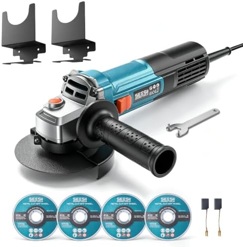 SEESII Angle Grinder 4-1/2 inch with 2 Pack Holder, 1200W Small Grinder