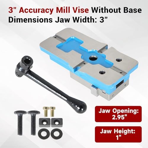 findmall 3" Accuracy Mill Vise Without Base for Milling Shaping and Drilling Machines