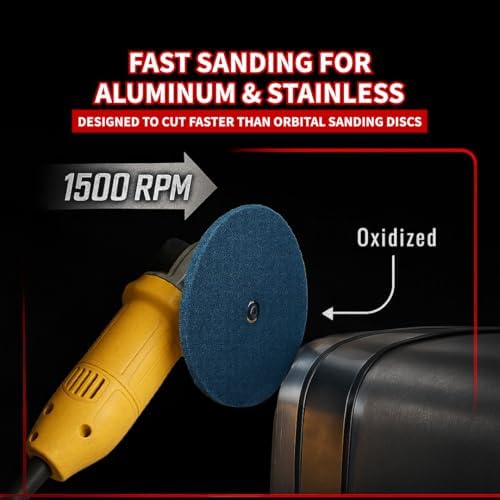 Renegade Products 9" Diameter Surface Prep Buff and Blend Disc (2-Ply) Medium Blue 150-180 Grit Finish for Sanding & Polishing Aluminum & Stainless Steel