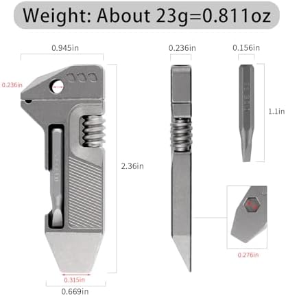 WARHERO Titanium EDC Pry Bar Multitool with Ratchet Screwdriver, Wrenches, Crowbar, Bottle and Box Openers, Compact Versatile Pocket Pry Bar for Everyday Carry