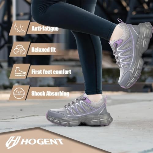 Hogent Steel Toe Shoes for Men Women - Non Slip & Lightweight Work Shoes